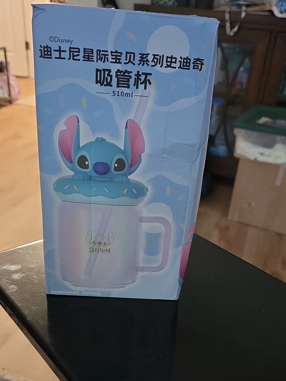 Disney Stitch Blue and Pink 510ml Straw Mug with Lid